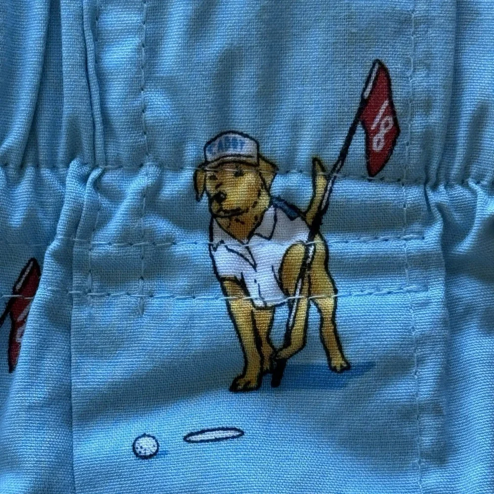 NWT J CREW Boxer Underwear Sz L Blue AOP Golf Dogs Caddy Comfort Oarsman 35-37